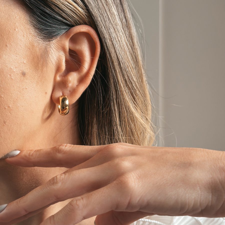 Ezüst fülbevaló Golden Bold Maxi Hoops - Indira