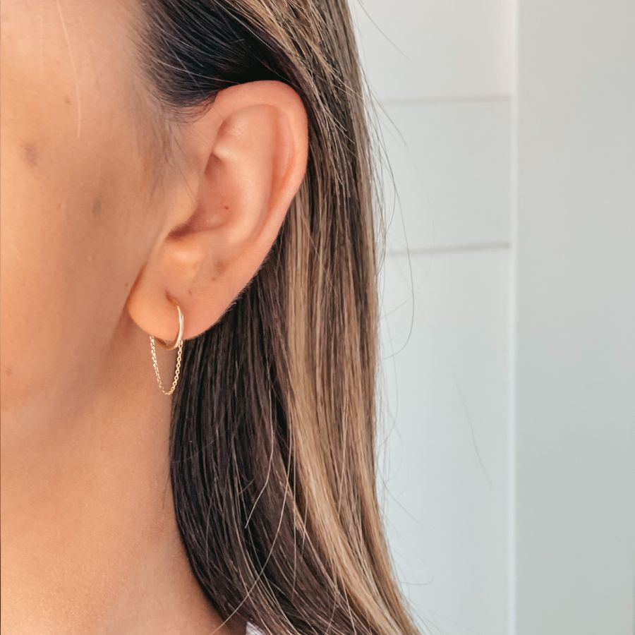 Arany Chained Hoops fülbevaló - Indira
