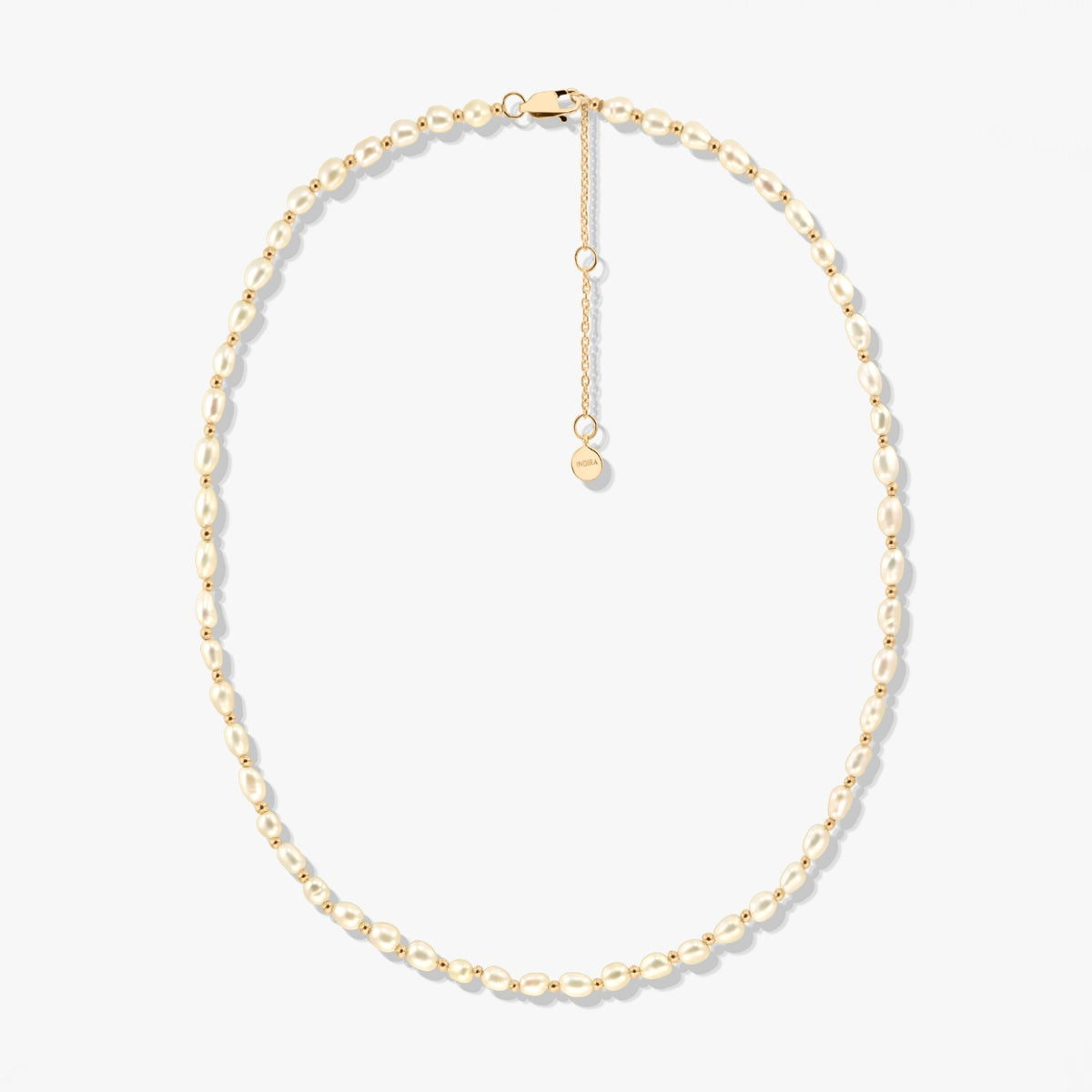 Golden Mini Cherie ezüst nyaklánc - tenyésztett gyöngyök