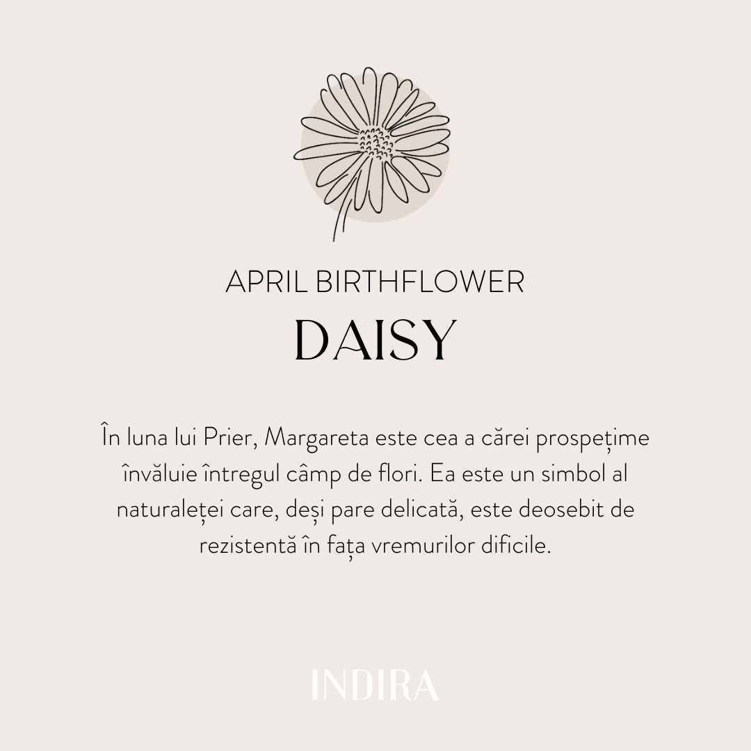 Gyerek arany zsinór karkötő - Birth Flower - Áprilisi Margitvirág - Indira