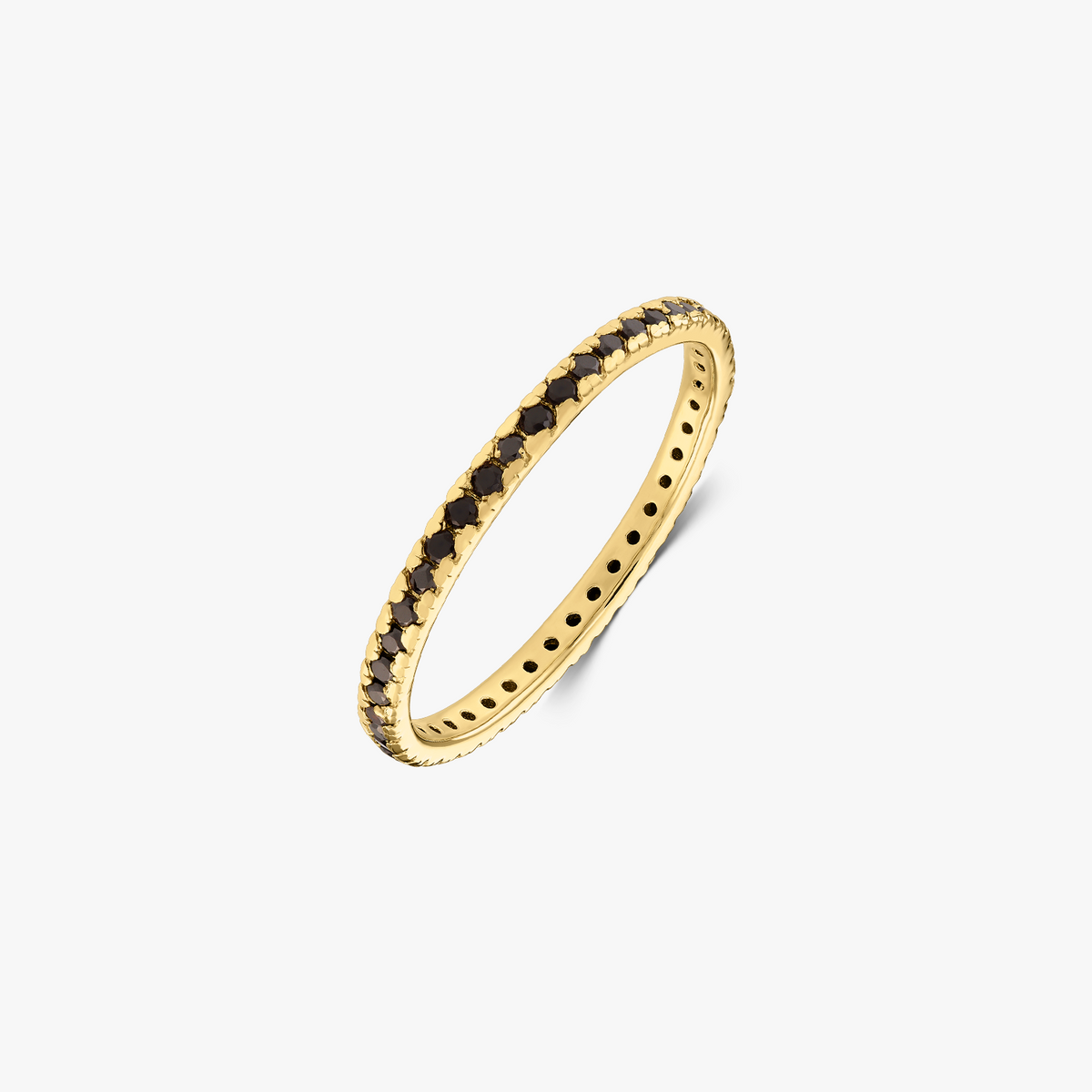 Golden Classic Eternity ezüst gyűrű - Fekete Onix - Indira