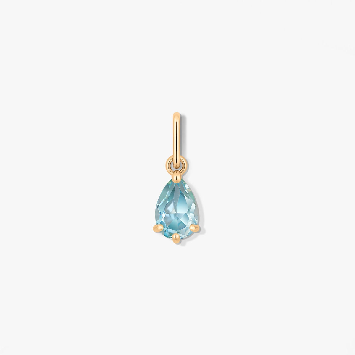Birthstone Március Arany Medál - Kék Topáz