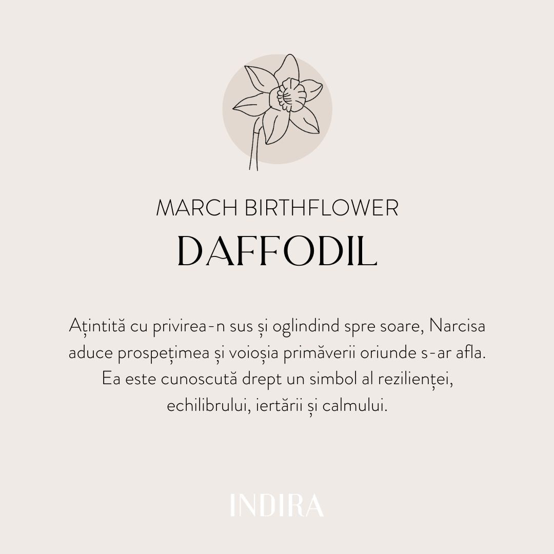 Arany gyerekzsinór karkötő Birth Flower - Március Nárcisz - Indira