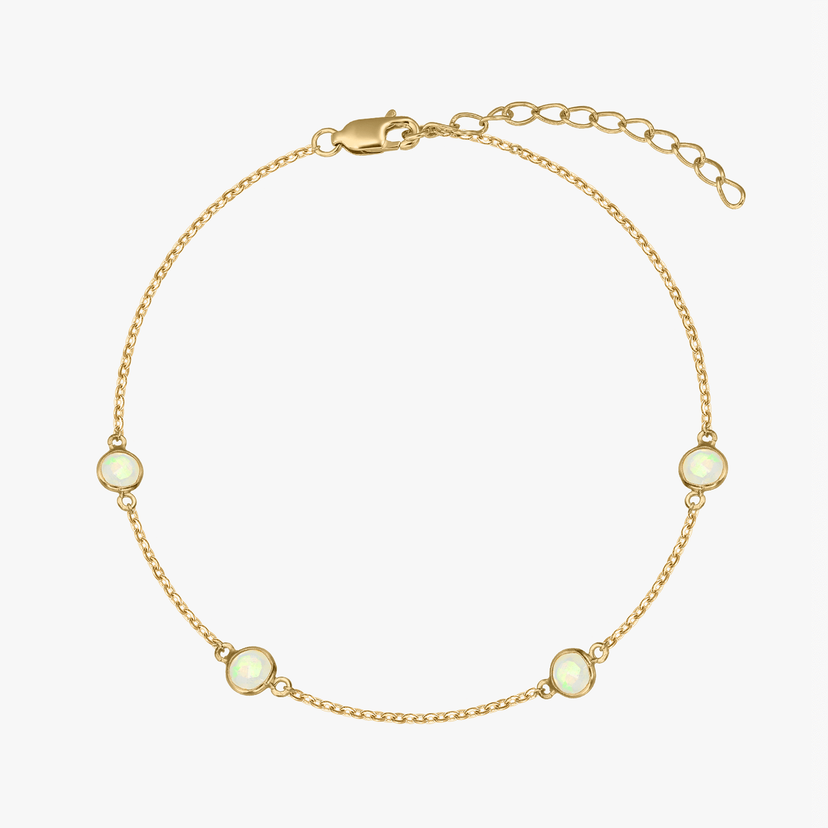 Birthstone Golden October - Opál - Indira ezüst karkötő