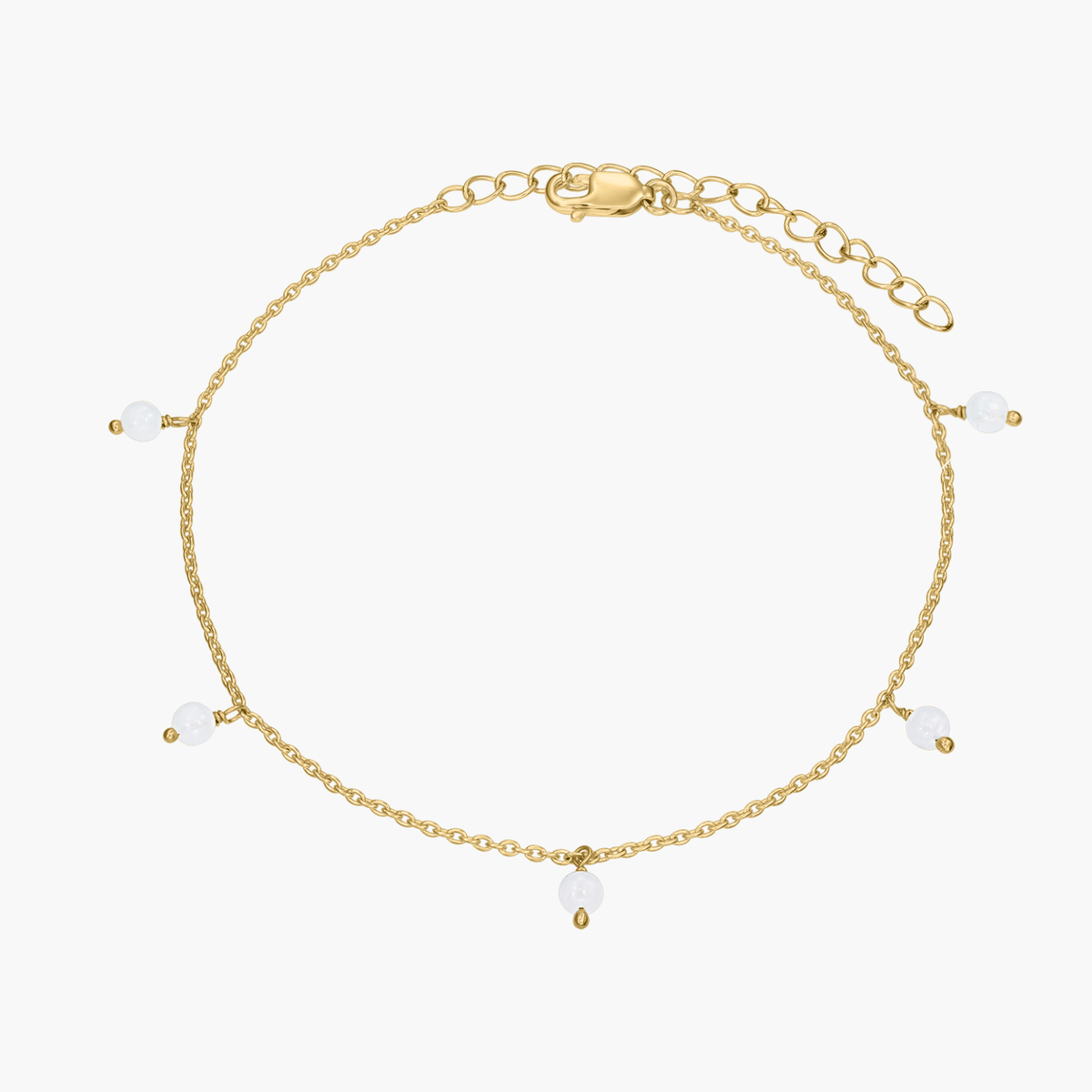 Ezüst bokalánc Golden Gem Droplet - Holdkő - Indira