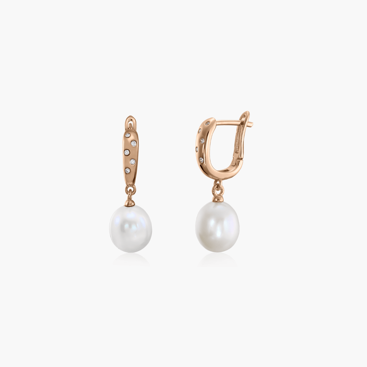 Classic Pearls Rose ezüst fülbevaló - Természetes gyöngyök - Indira