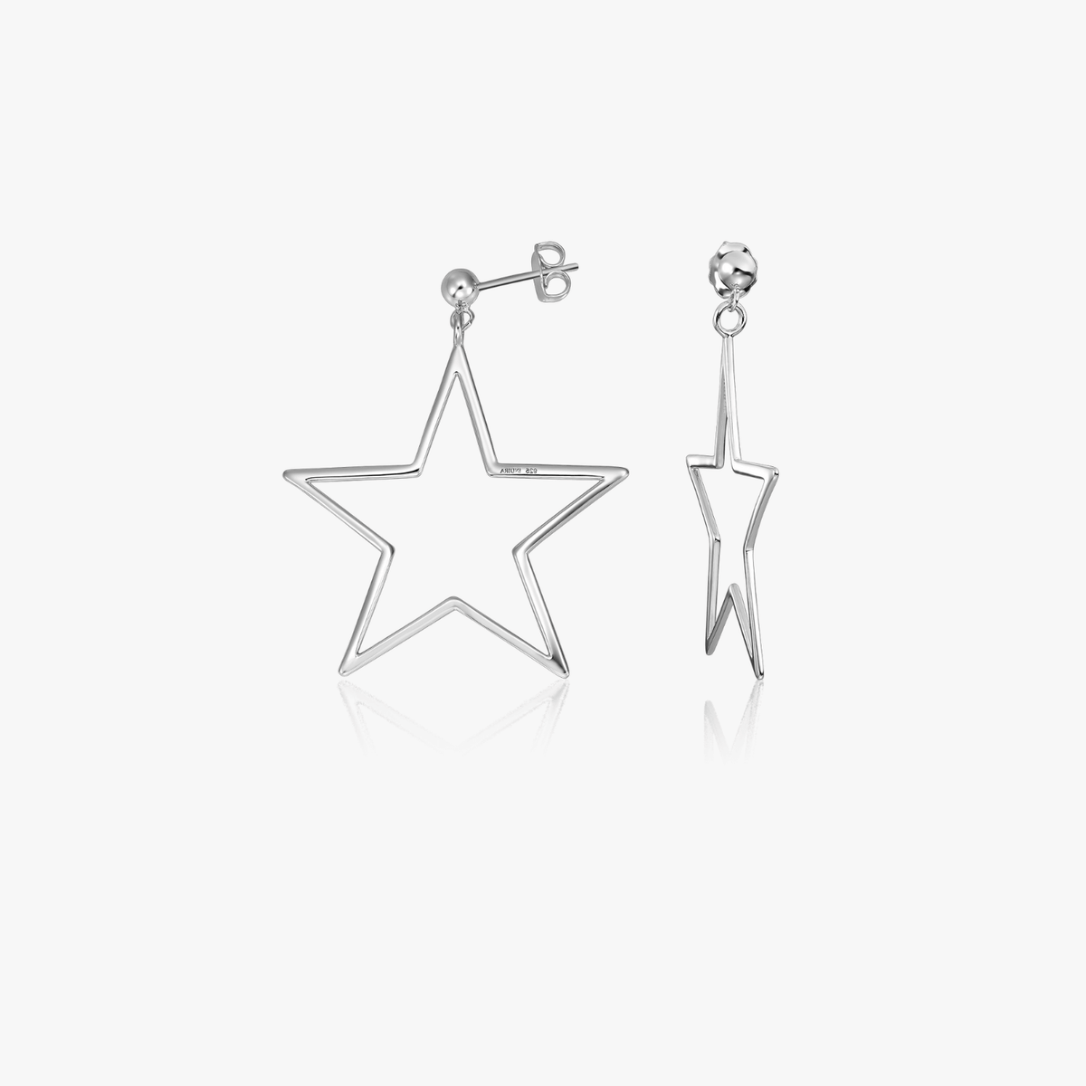 Ezüst Star Shape fülbevaló - Indira