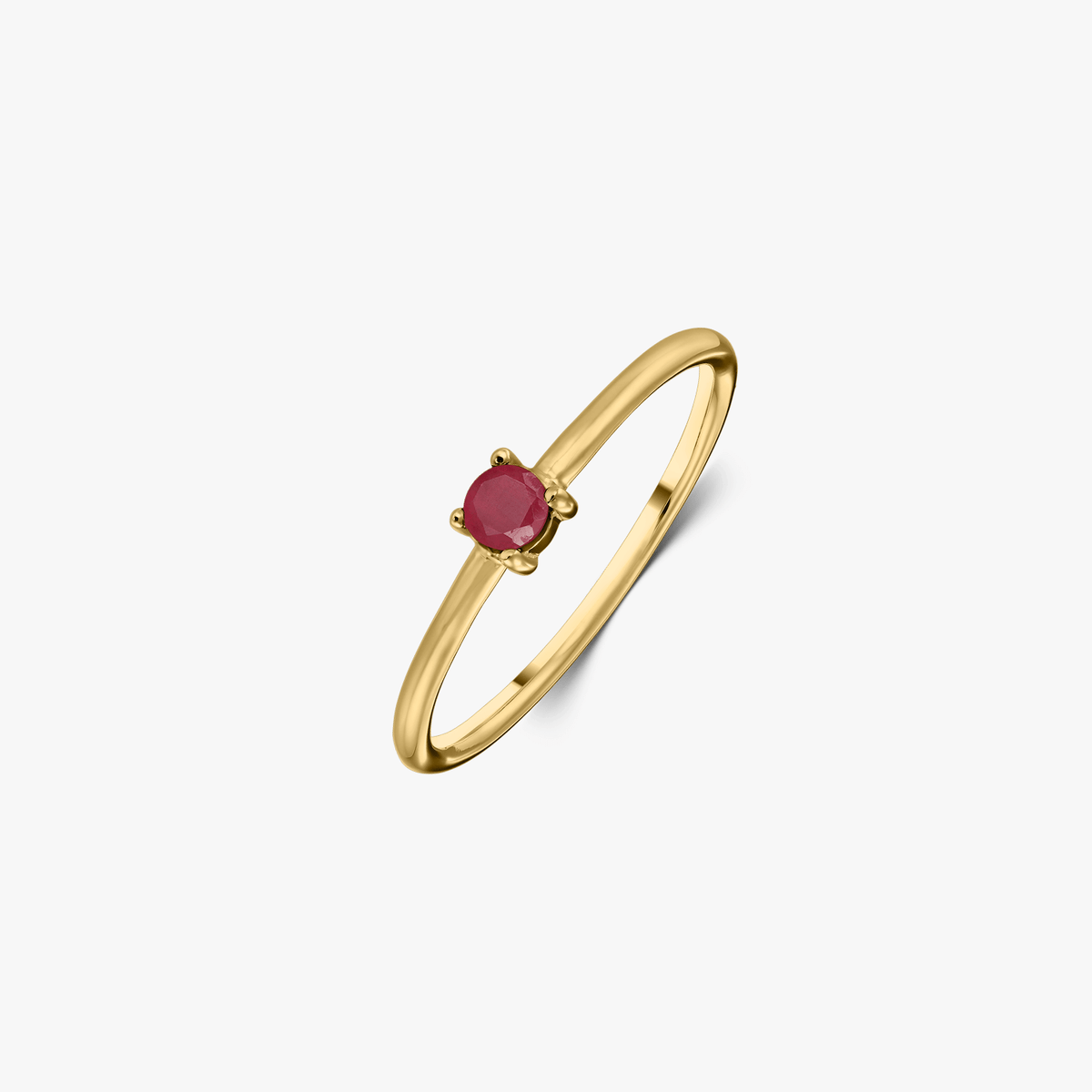 Birthstone Golden júliusi ezüst gyűrű - Rubin - Indira