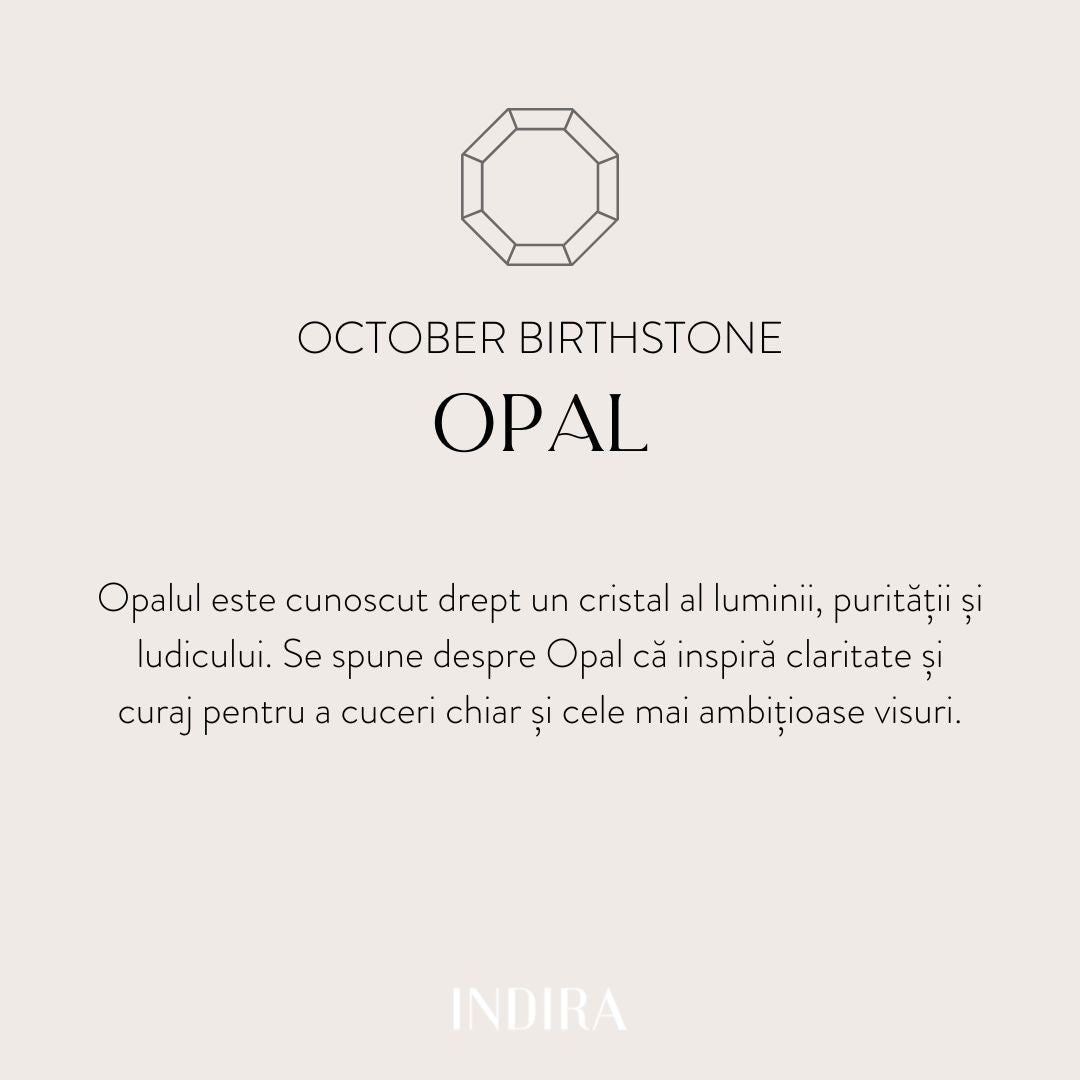 Ezüst zsinór karkötő Birthstone Golden October - Opál - Indira