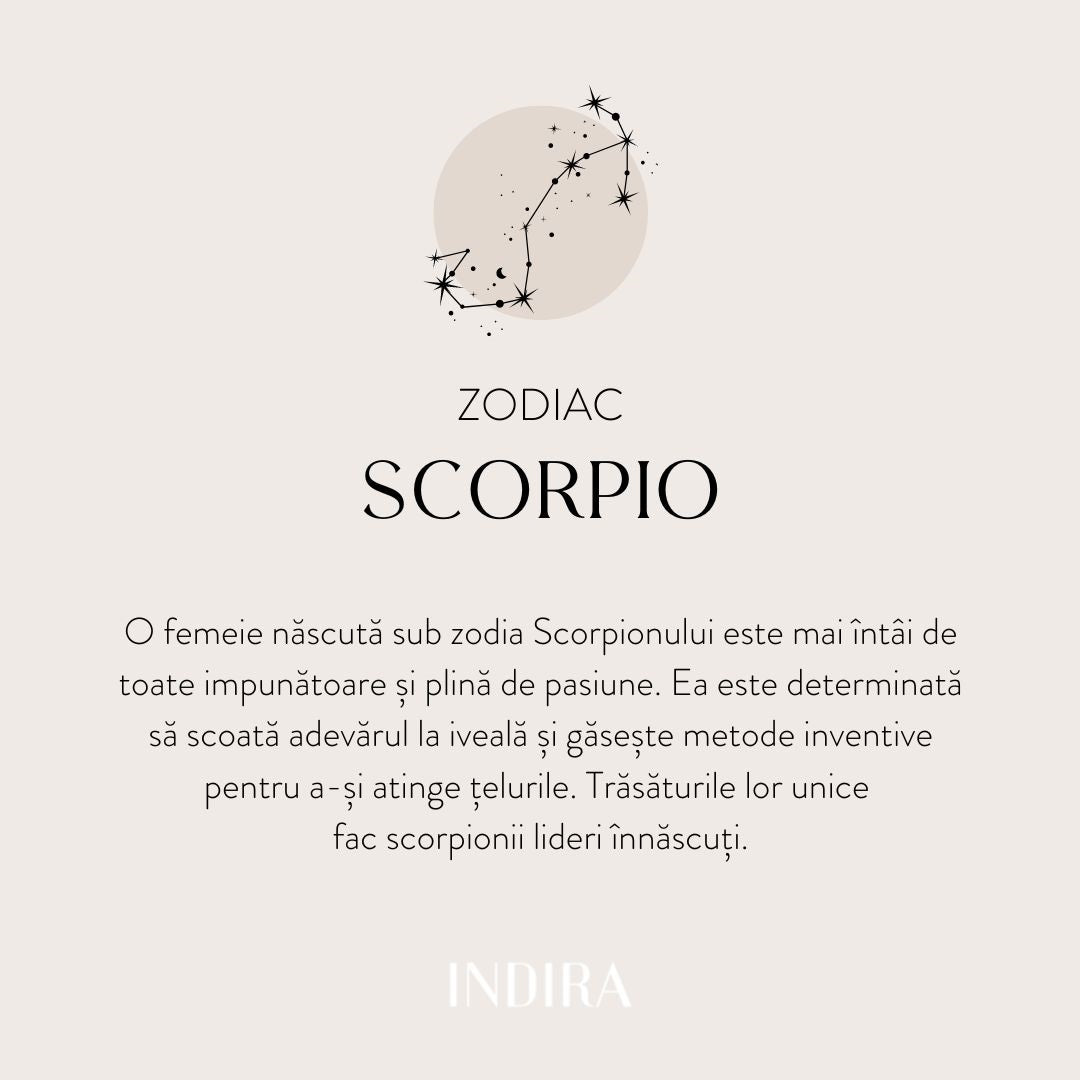 Ezüst Zodiákus Nyaklánc - Skorpió - Indira