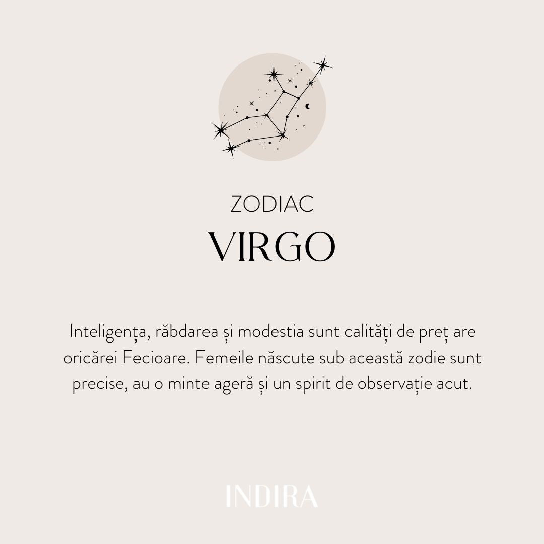 Ezüst Zodiac Nyaklánc - Szűz - Indira
