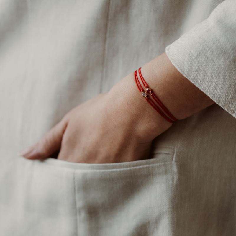 Ezüst Birthstone januári születési köves karkötő - Gránát - Indira