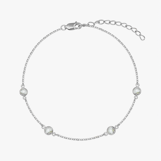 Ezüst Birthstone karkötő December - Kék Topáz - Indira