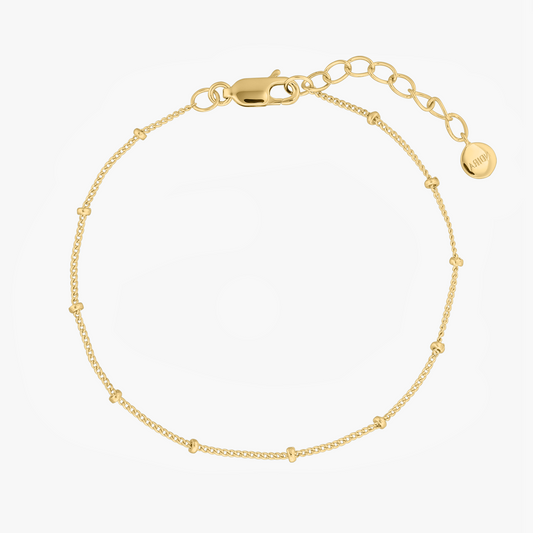 Golden Beaded ezüst karkötő - Indira
