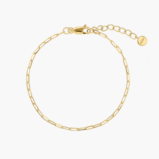 Golden Paperclip ezüst karkötő - Indira