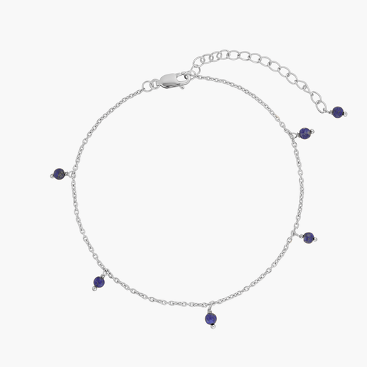 Ezüst bokalánc Gem Droplet - Lapis - Indira