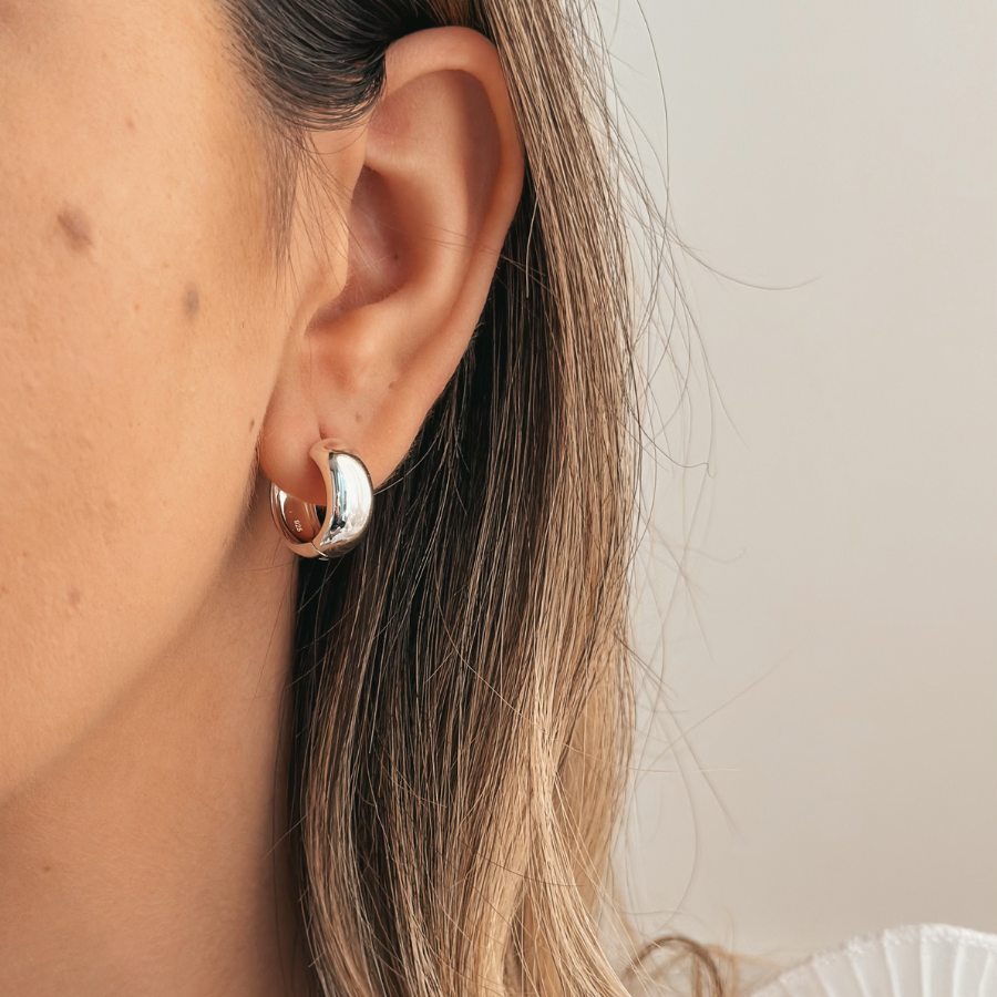 Ezüst Bold Maxi Hoops fülbevaló - Indira