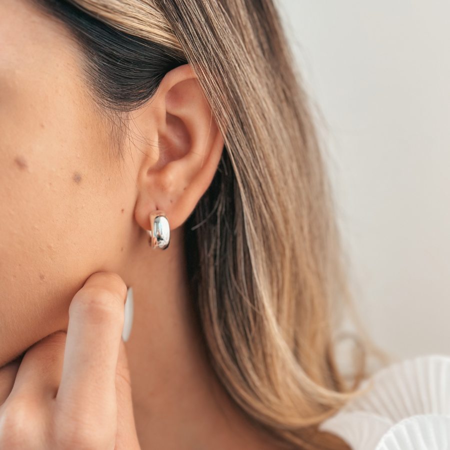 Ezüst Bold Maxi Hoops fülbevalók - Indira