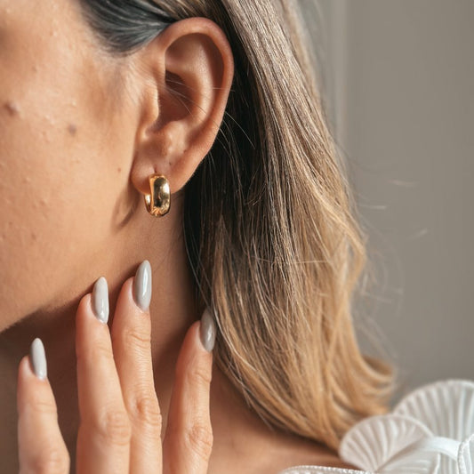 Golden Bold Maxi Hoops ezüst fülbevaló - Indira