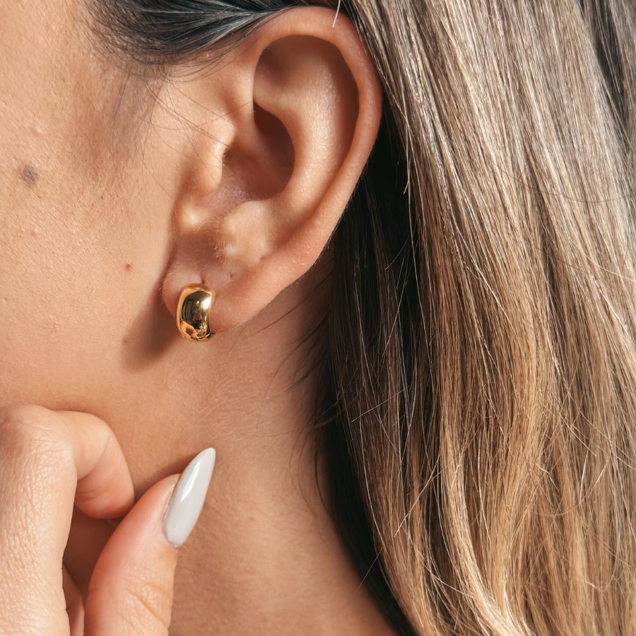 Ezüst Golden Bold Mini Hoops fülbevaló - Indira
