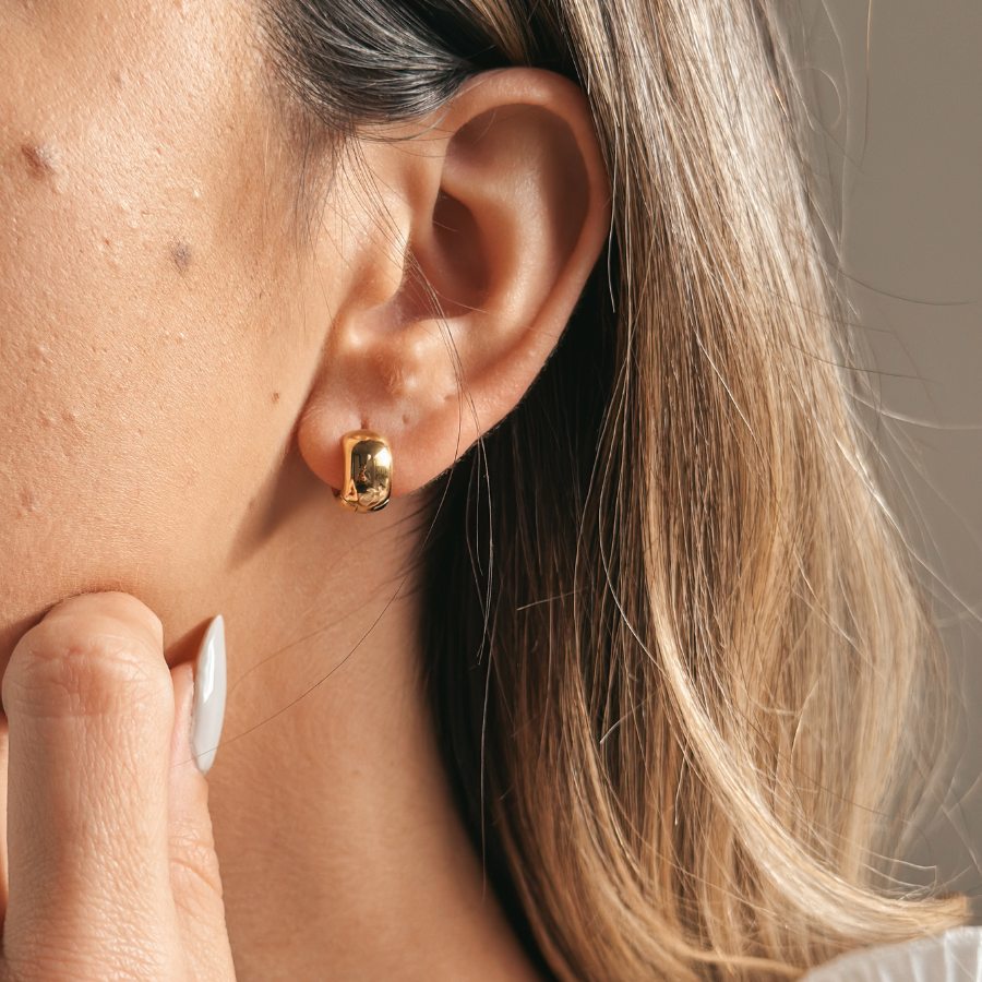 Golden Bold Mini Hoops ezüst fülbevaló - Indira