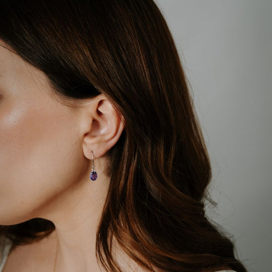 Serene ezüst fülbevaló - Ametiszt - Indira