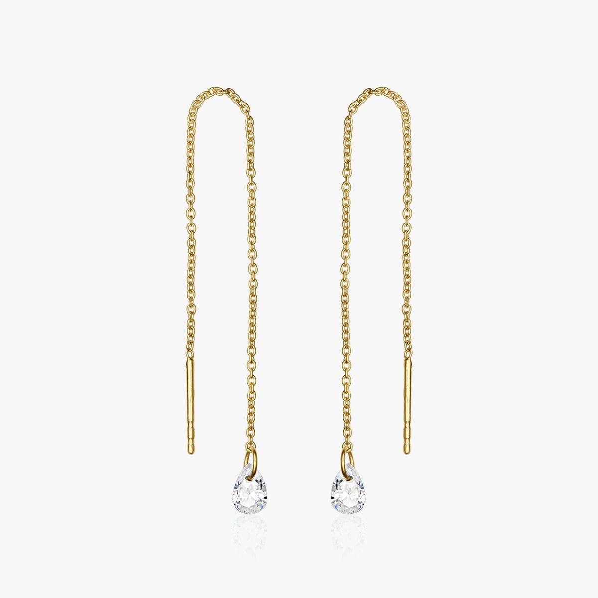 Golden Solitaire ezüst fülbevaló - cirkónium - Indira