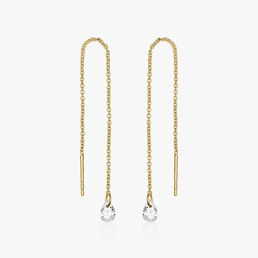 Golden Solitaire ezüst fülbevaló - cirkónium - Indira