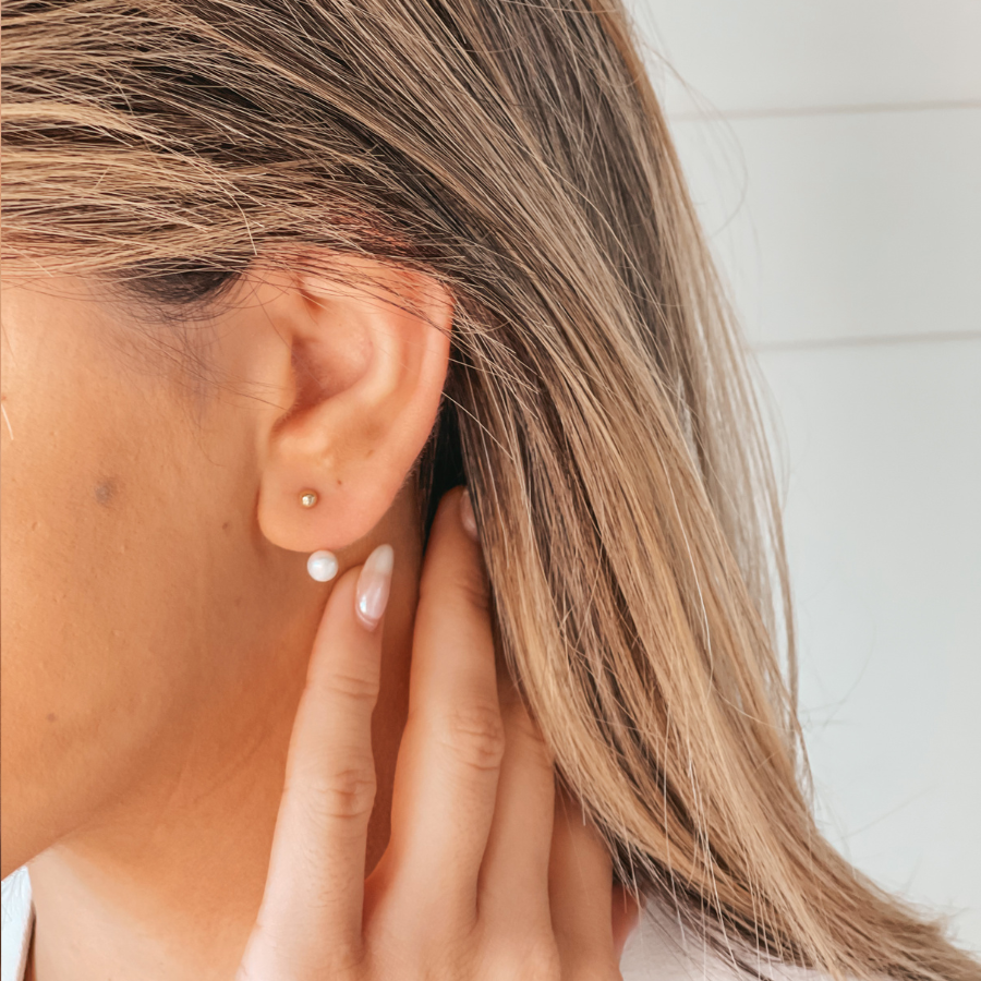 Pearl Ear Jacket arany fülbevaló - Természetes gyöngyök - Indira