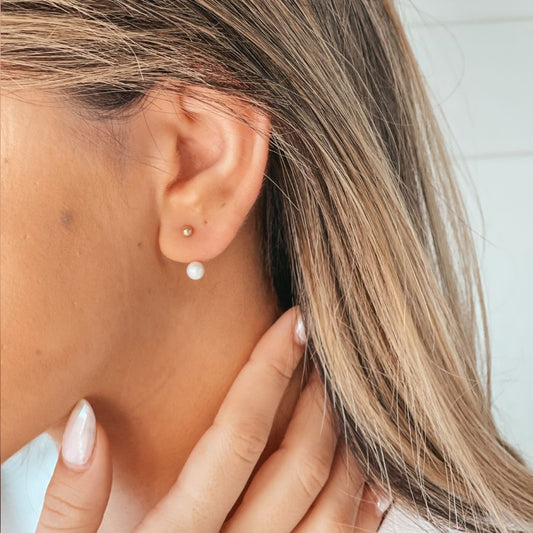 Arany Pearl Ear Jacket fülbevaló - Természetes gyöngyök - Indira