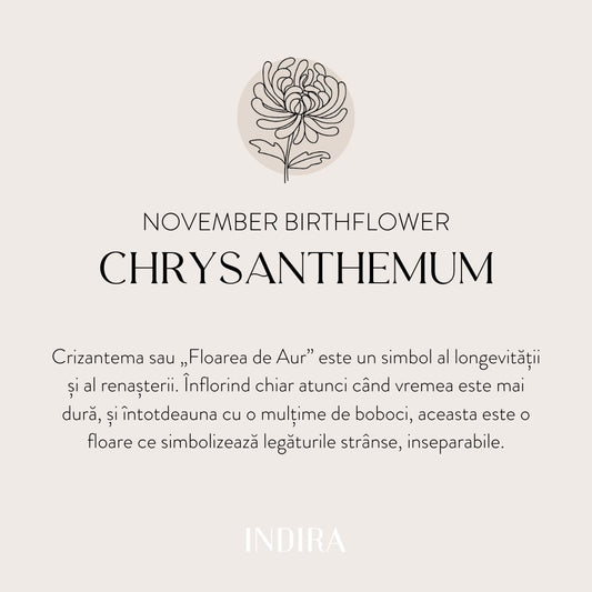 Indira Arany Gyermekzsinór Karkötő Birth Flower - Novemberi Krizantém