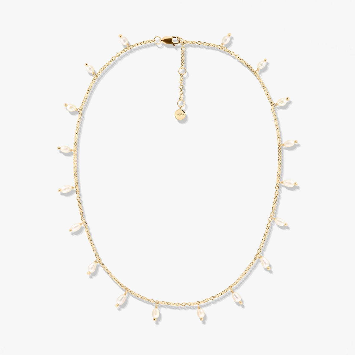 Golden Pearl Drops ezüst nyaklánc - tenyésztett gyöngyök