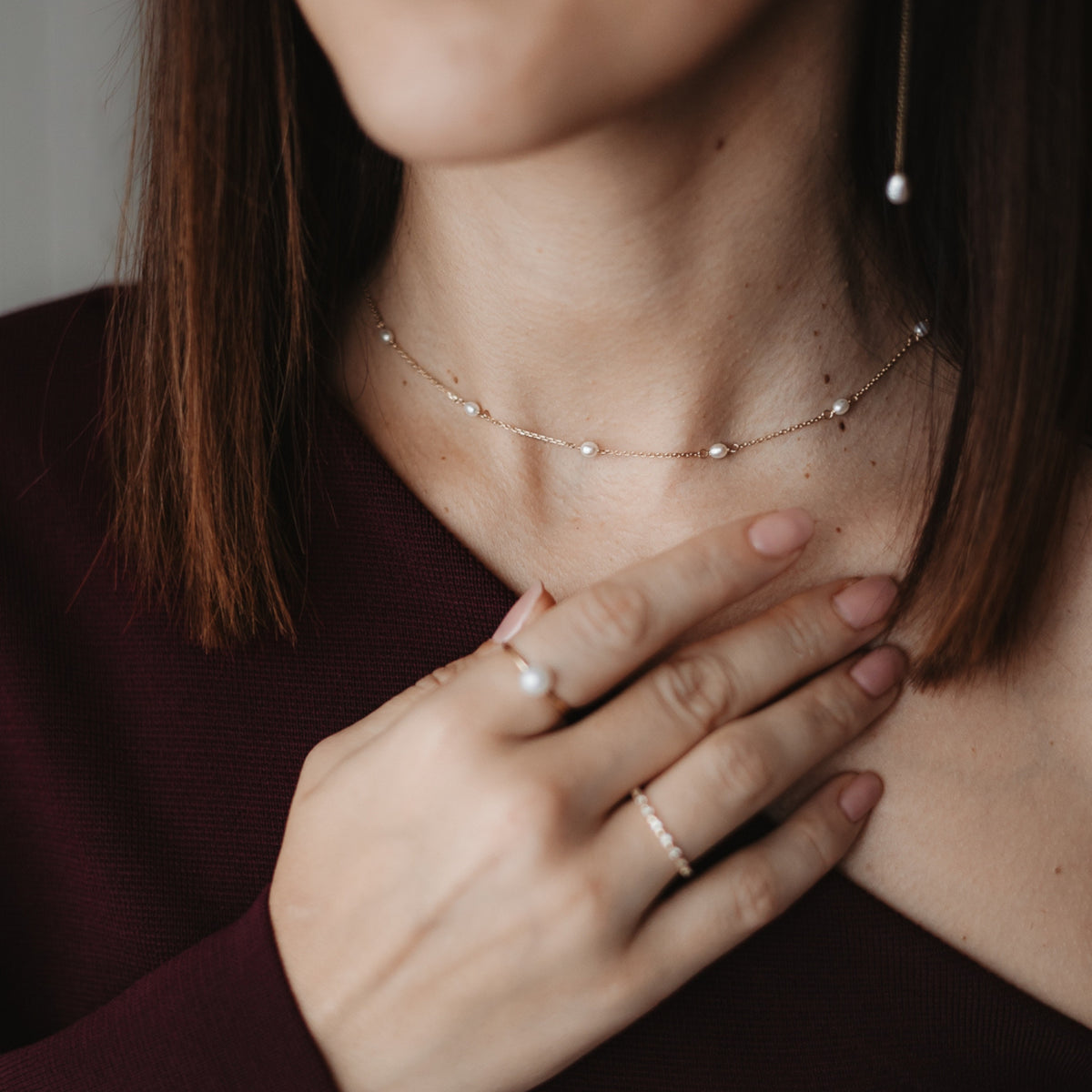 Arany nyaklánc Pearl Elegance - Indira