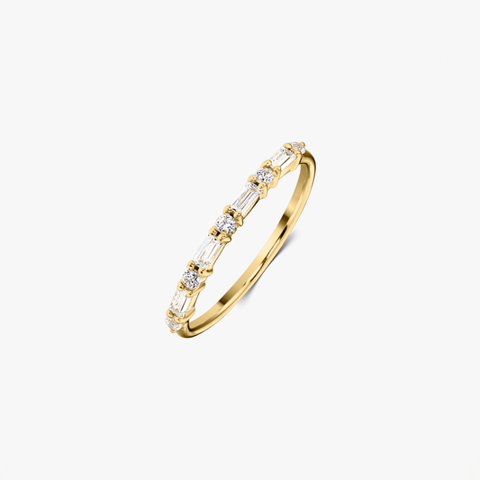 Golden Baguette ezüst gyűrű - Cirkónium - Indira
