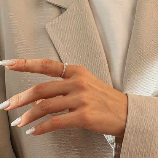 Pearl Solitaire ezüst gyűrű - Indira