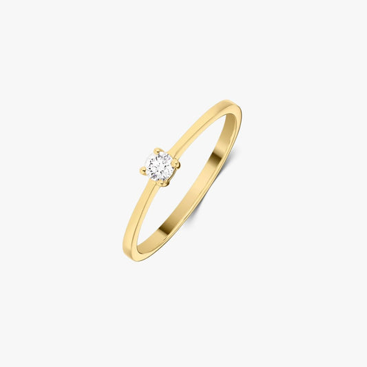 Időtlen aranygyűrű - 0.1 CT gyémánt - Indira
