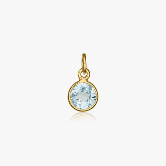 Birthstone Golden April ezüst medál - Kék Topáz - Indira