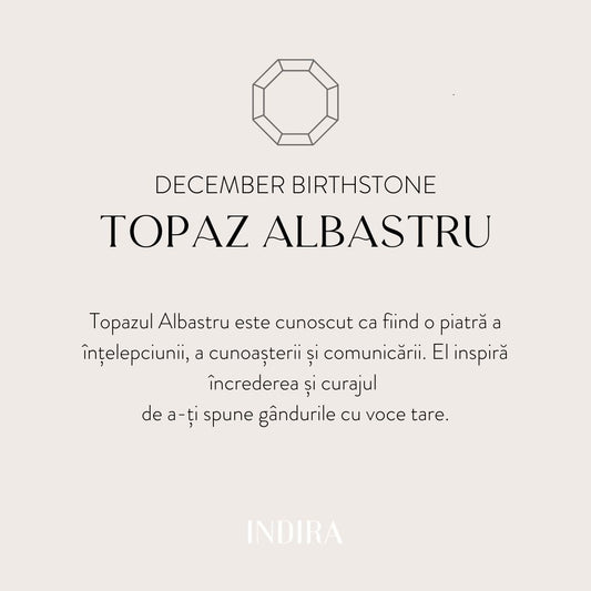 Indira Birthstone Golden áprilisi medál ezüstből - Kék topáz