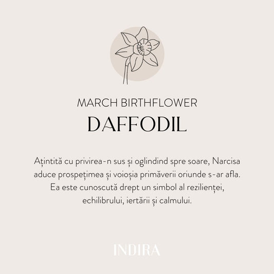 Arany gyerekzsinór karkötő Birth Flower - Március Nárcisz - Indira