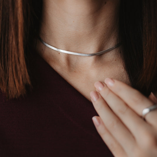 Herringbone ezüst nyaklánc - Indira