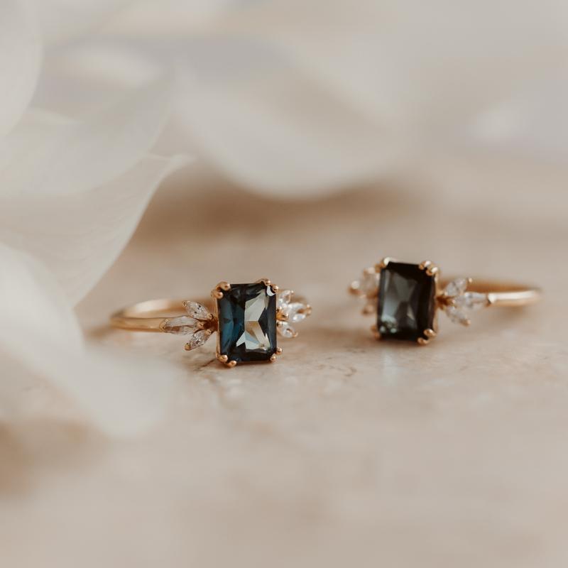 Golden Faerie ezüst gyűrű - London Blue Topaz - Indira