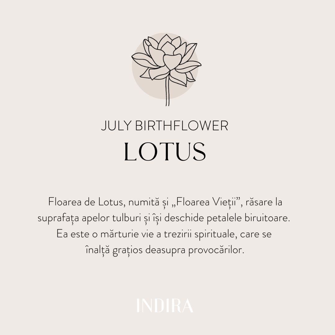 Gyermek zsinór karkötő aranyból Birth Flower - Júliusi Lótusz - Indira