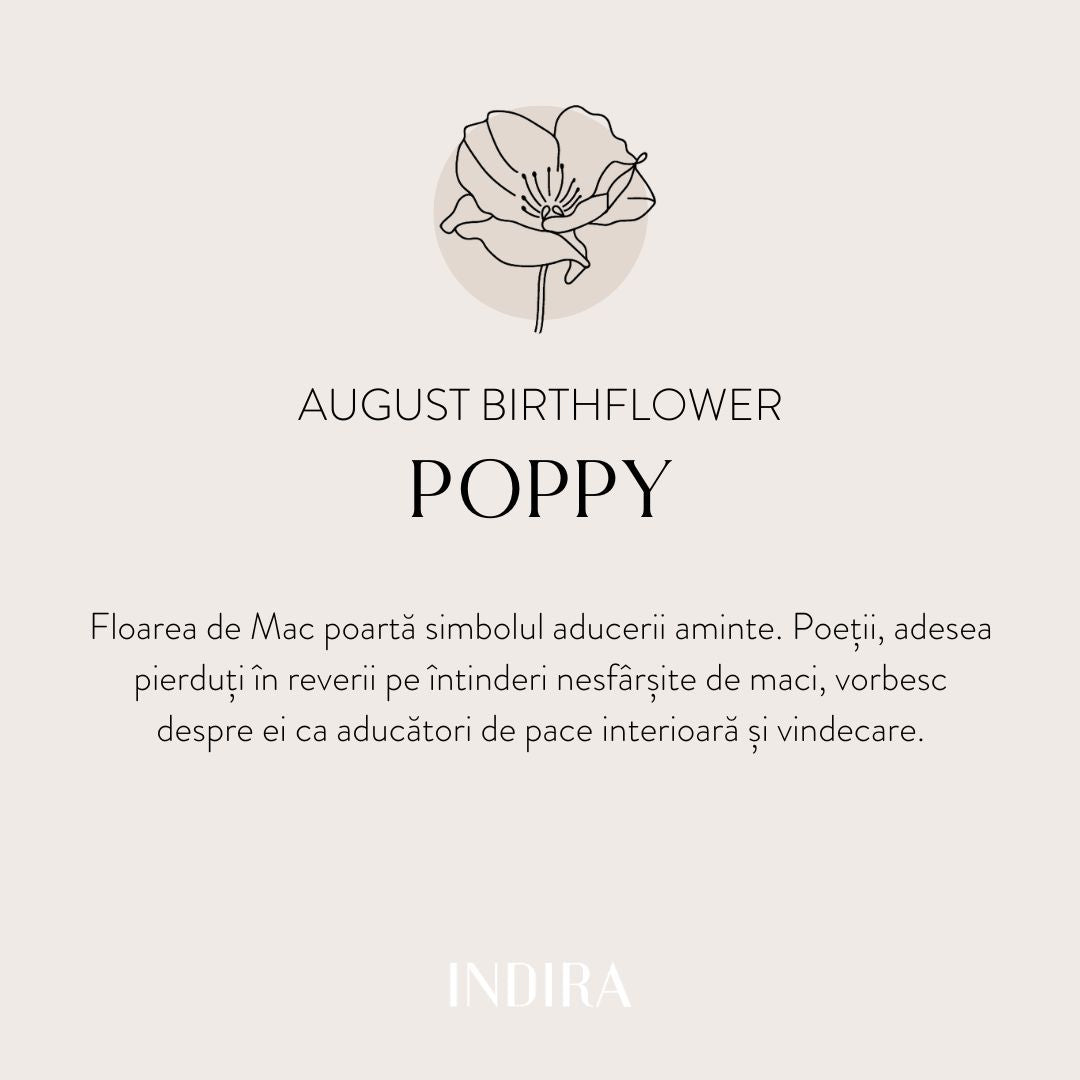 Fehérarany gyermek karkötő zsinórral Birth Flower - Augusztusi Pipacs - Indira