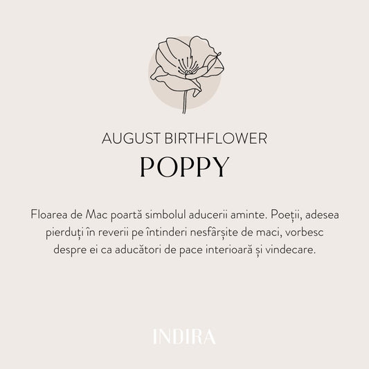 Arany gyermek zsinór karkötő Birth Flower - Augusztus Pipacs - Indira