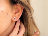 Flower Studs arany fülbevaló - Cirkónia