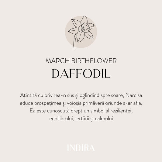 Birth Flower Silver nyaklánc - Márciusi Nárcisz - Indira