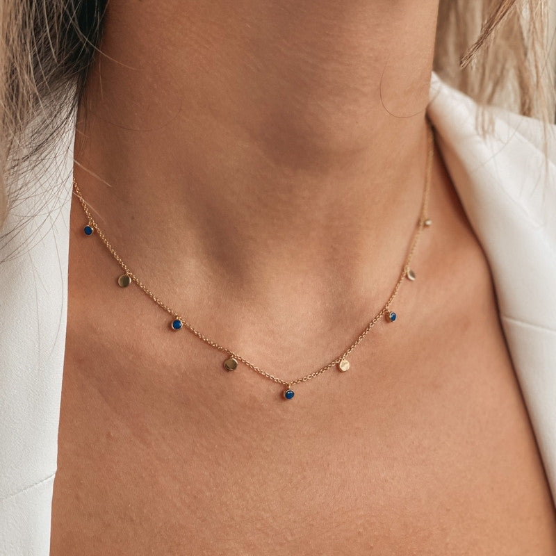 Golden Noora ezüst nyaklánc - Lapis Lazuli - Indira