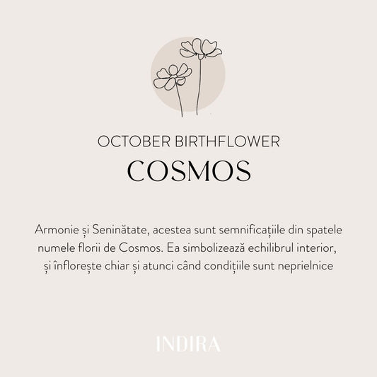 Birth Flower Ezüst Nyaklánc - Októberi Kozmosz - Indira