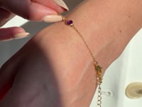 Ezüst karkötő Birthstone Golden Február - Ametiszt