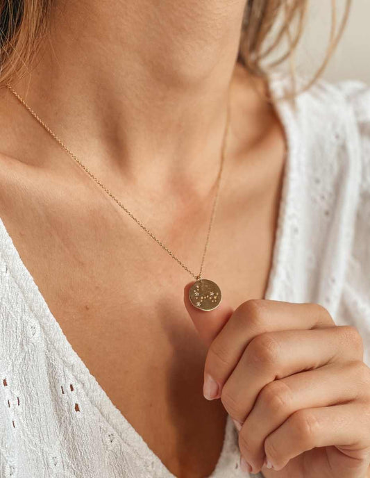 Ezüst Golden Zodiac nyaklánc - Halak - Indira
